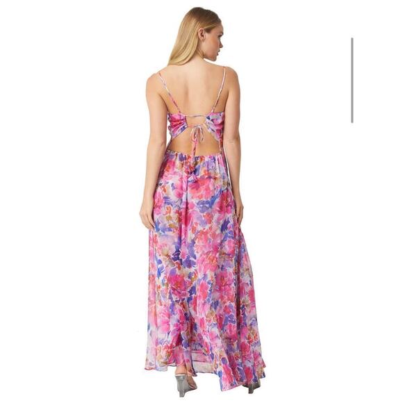 Misa Adjustable Straps Full Bloom NEGINE  Maxi Dress Pink Size XS NWOT - Picture 4 of 11